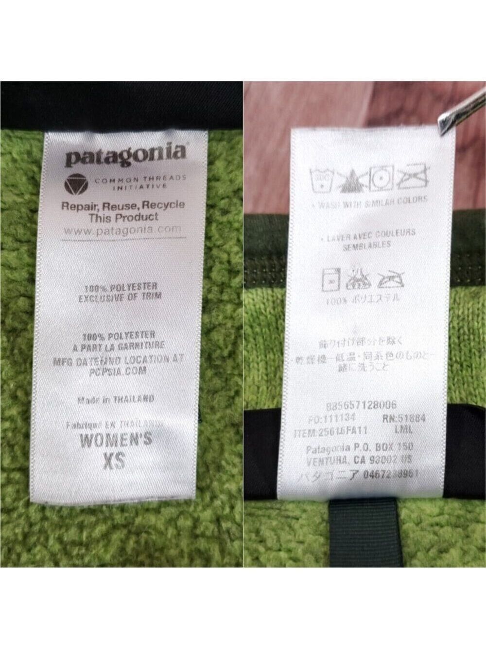 Patagonia Womens Size XS Better Sweater 1/4 Zip Pullover Green 25616 - Picture 12 of 14